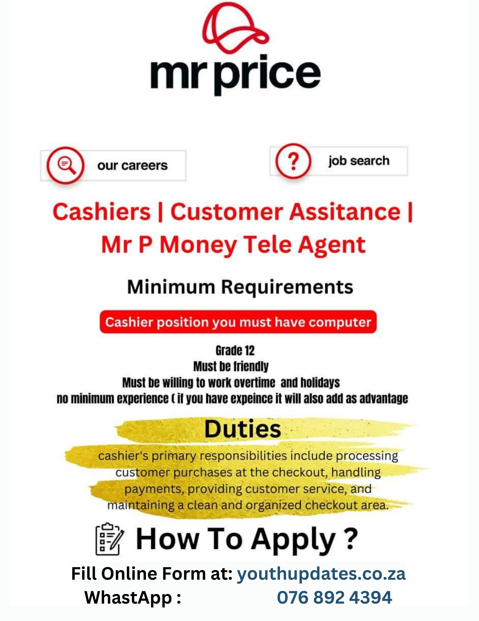 Mr Price Looking For Cashier And Call Centre Agent Apply Here 2024   DPSA Is Hiring 2 Messengers 49 