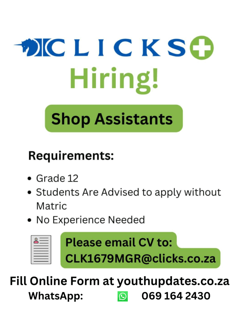 Job Careers At Clicks: Is Hiring 2024-2025 - YOUTH UPDATES