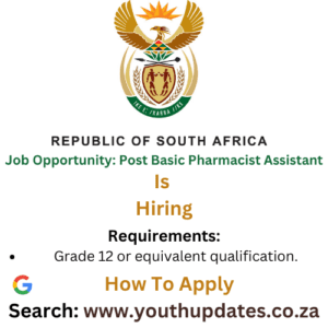 Job Opportunity: Post Basic Pharmacist Assistant