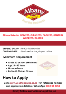 Career Opportunity at Albany Bakery 2024