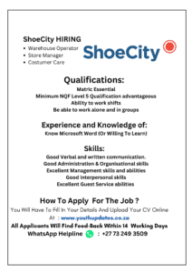 Job Careers For Shoe City Vacancies 2024