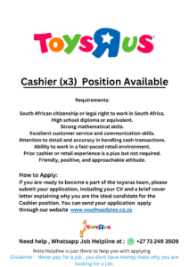 Career Opportunities At Toys R Us 2024 - YOUTH UPDATES