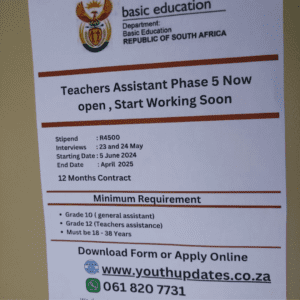 SAYouth Teacher Assistant Application Form