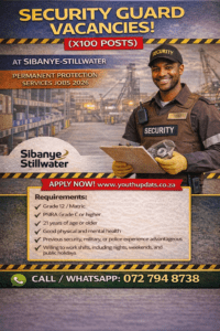 Security Guard Vacancies (X100 Posts) at Sibanye-Stillwater – Permanent Protection Services Jobs 2026