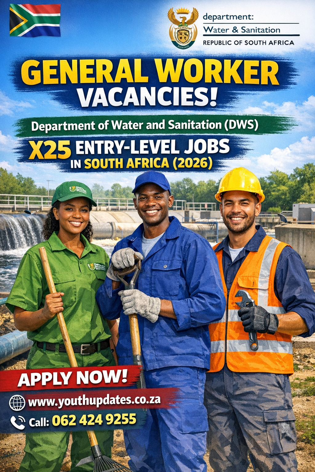 General Worker Vacancies at Department of Water and Sanitation (DWS) – X25 Entry-Level Jobs in South Africa (2026)