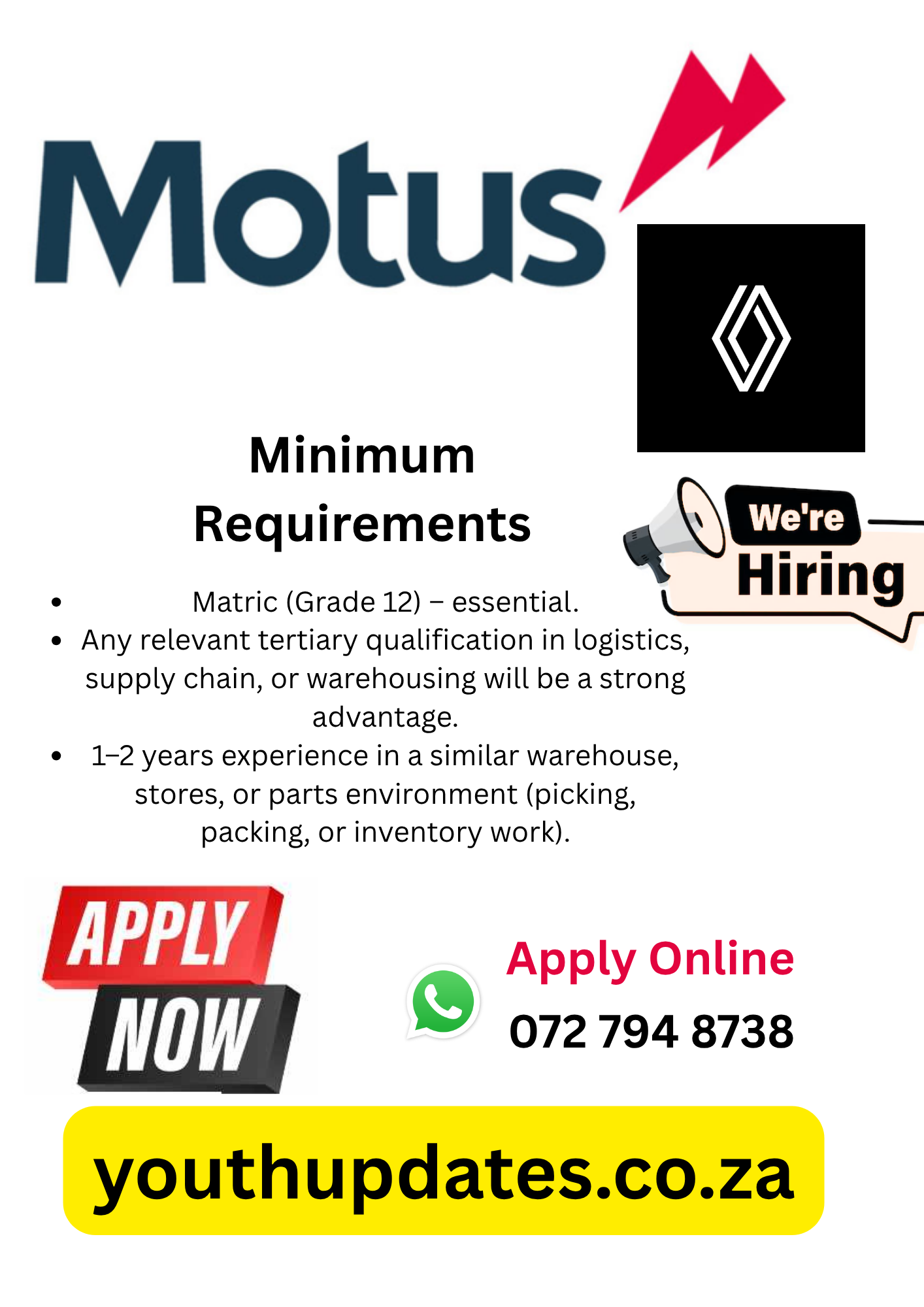 Picker Packer: Parts Vacancy at Motus Vehicles Distributors – Permanent Job in Johannesburg, Gauteng 2026