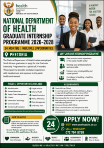 National Department of Health Graduate Internship Programme 2026-2028 (24 Months)