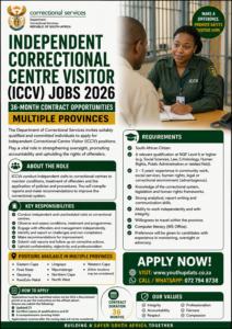 Independent Correctional Centre Visitor (ICCV) Jobs 2026