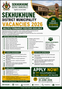 Sekhukhune District Municipality Vacancies 2026 – Multiple Permanent Positions Available