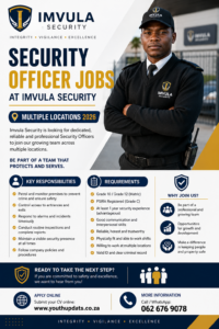 Security Officer Jobs at Imvula Security – Multiple Locations 2026