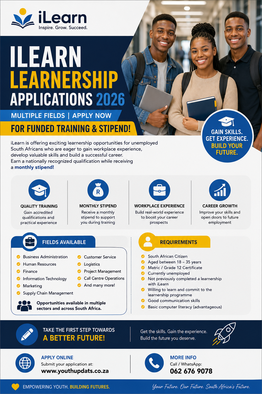 iLearn Learnership Applications 2026 – Multiple Fields | Apply Now for Funded Training & Stipend
